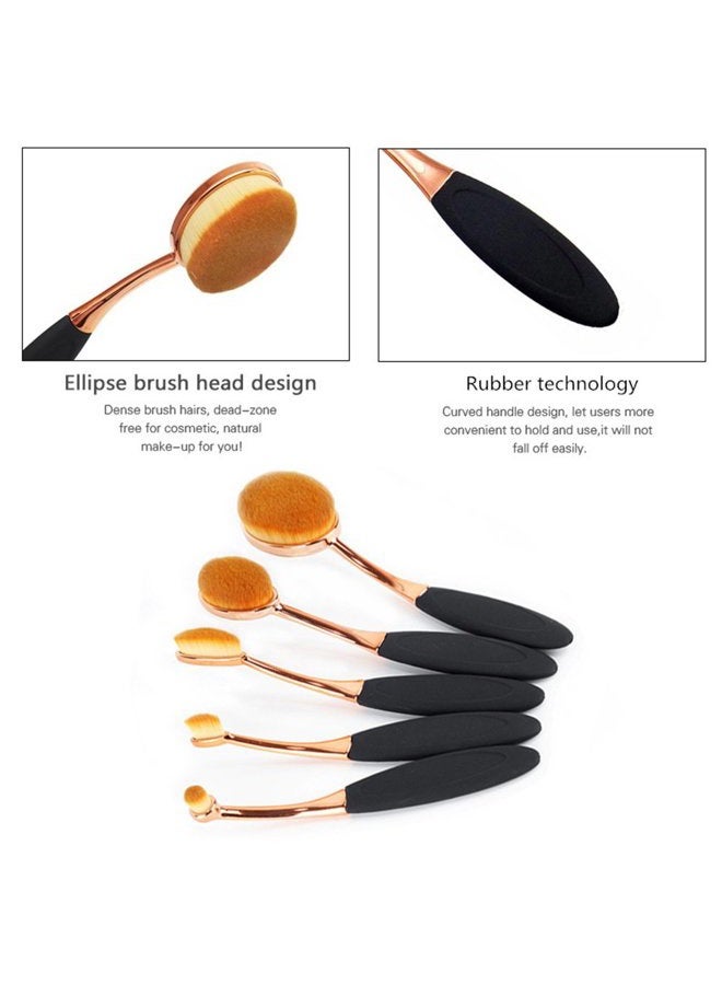 Yoseng Oval Foundation Brush 5 Pcs Toothbrush makeup brushes Fast Flawless Application Liquid Cream Powder Foundation - Image 5