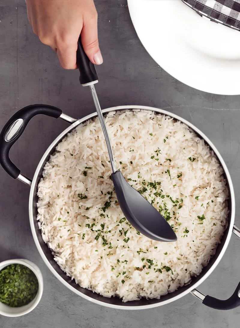 TRAMONTINA Tramontina Utilita Grey Nylon Serving Spoon with Stainless Steel Shank and Black Polypropylene Handle