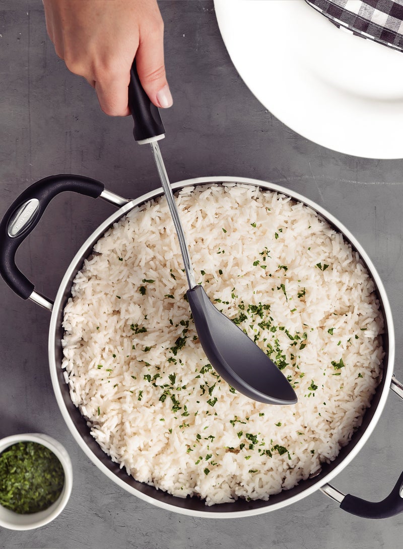 Tramontina Utilita Grey Nylon Serving Spoon with Stainless Steel Shank and Black Polypropylene Handle - Image 4