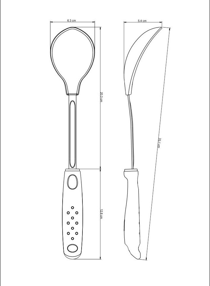 Tramontina Utilita Grey Nylon Serving Spoon with Stainless Steel Shank and Black Polypropylene Handle - Image 3