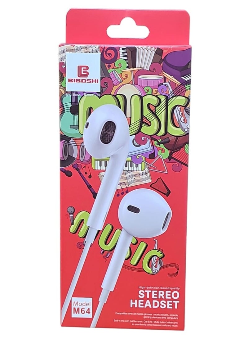 Biboshi Wired Earphone with Microphone and 3.5mm Port - Image 1