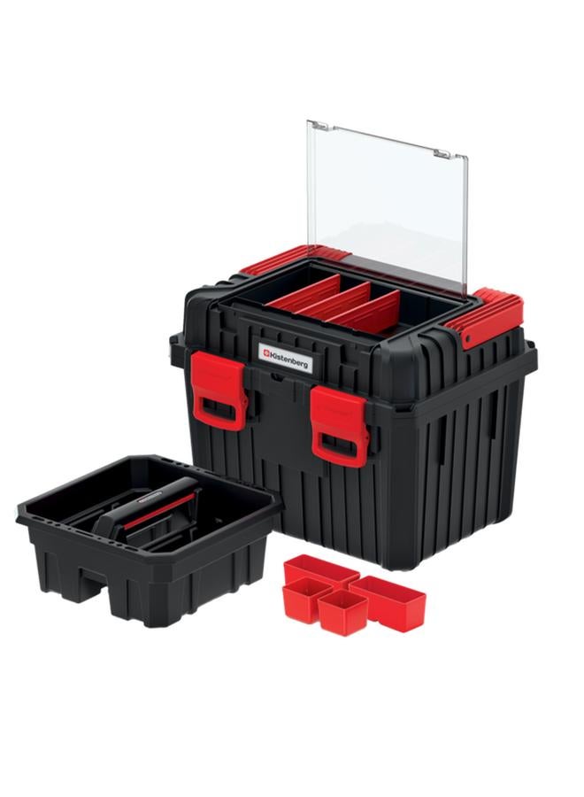 Kistenberg 45 Multi Compartment Heavy Tool Box with Foldable Handle Black and Red - Image 5