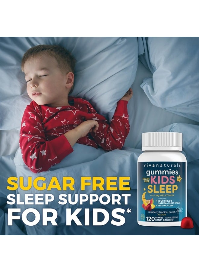 Viva Naturals - Kids Sleep Melatonin 1 mg - Raspberry Tropical Punch 120 Gummies - Image 1