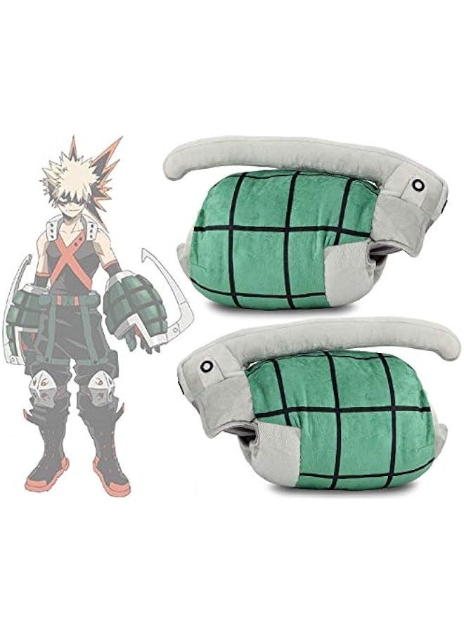Anime Katsuki Bakugo Plush Pillow Cosplay Grenade Shaped Gloves Throw Pillows 2 Pieces - Image 3
