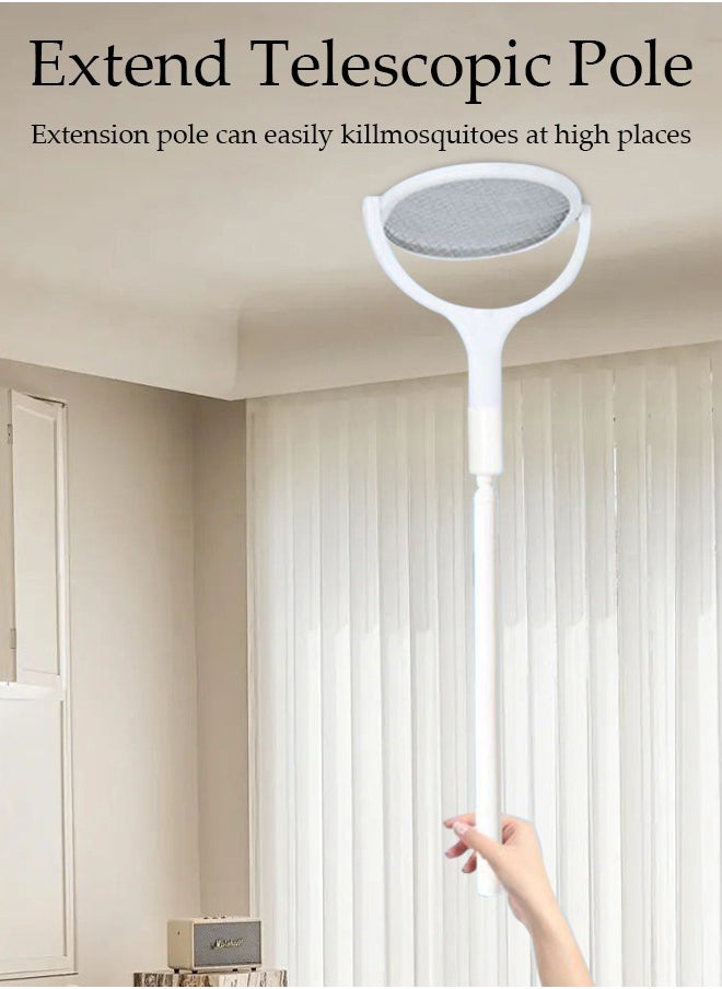DUNISO - Electric Fly Swatter, 3500V Rotating Head Bug Zapper Racket with Telescopic Extension 1200mAh Rechargeable Mosquito Swatter Mosquito Killer Lamp with Base for Indoor and Outdoor - Image 1