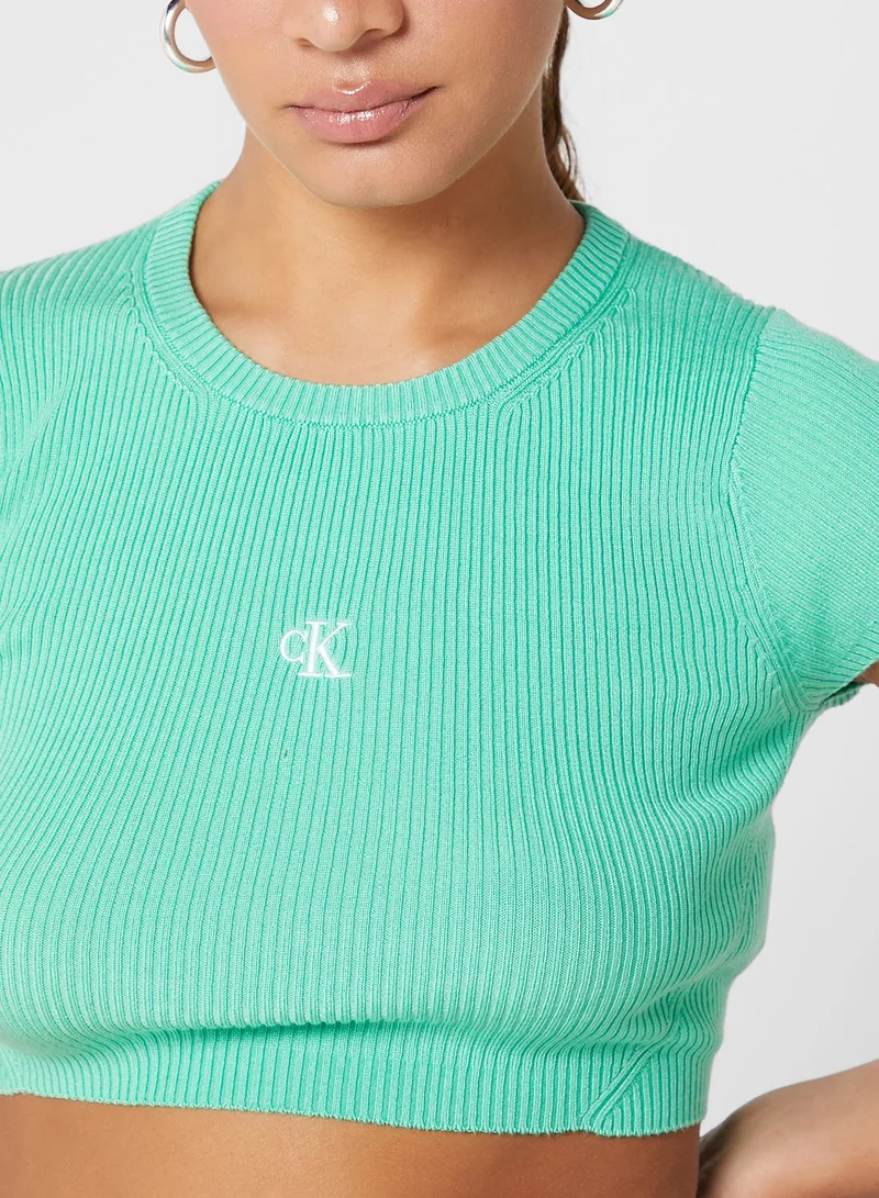 Calvin Klein Jeans Ribbed Strappy Crop Top