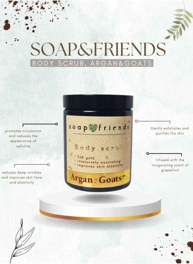 Soap&Friends Soap&Friends Argan & Goats Body Scrub, Improves Skin Elasticity 200 ml  - Image 2