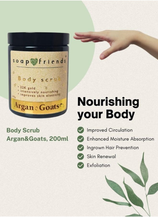 Soap&Friends Soap&Friends Argan & Goats Body Scrub, Improves Skin Elasticity 200 ml  - Image 3