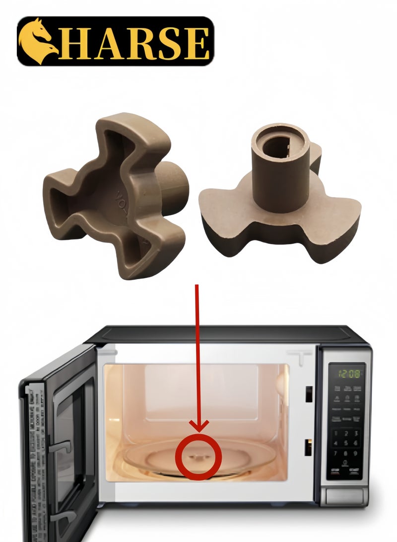 Harse 2PCS Microwave Turntable Motor Coupler – Replacement Drive Shaft for Glass Tray, Roller Guide Support, Microwave Oven Turntable Coupling (Shaft Length: 0.59 inch) - Image 1