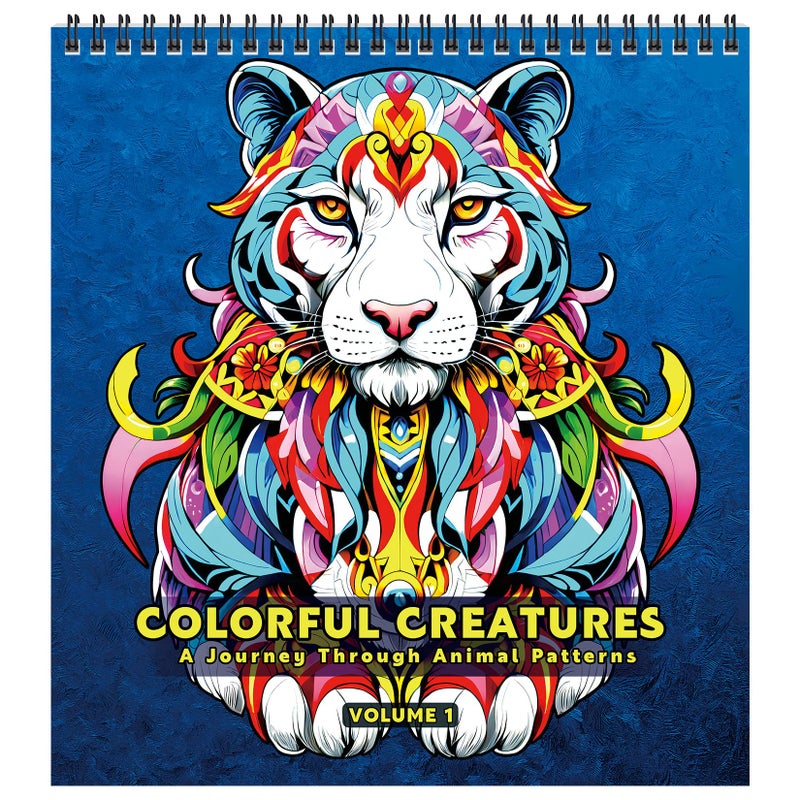 FunLavie FUN LAVIE Adult Coloring Book - Mandala Animal Designs for Adults Relaxation and Teens Stress Relief, Spiral Bound Coloring Book for Women, Mindfulness Mandalas and Animal Patterns for Anxiety Relief - Image 1