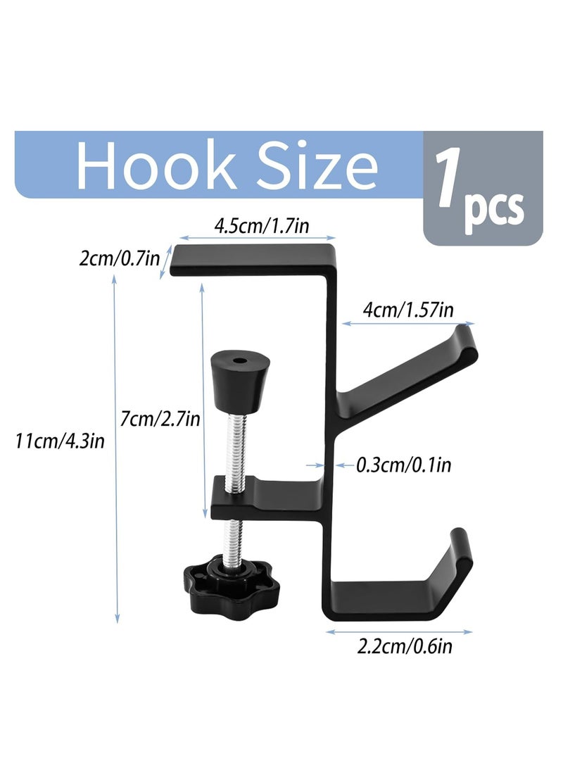 Loquat Desk Mount Bag Holder Hook Clamp, Portable Desk Mount Headphones Holder for Reduce Desk Clutter Table Desk Table Hanging Storage - Image 2