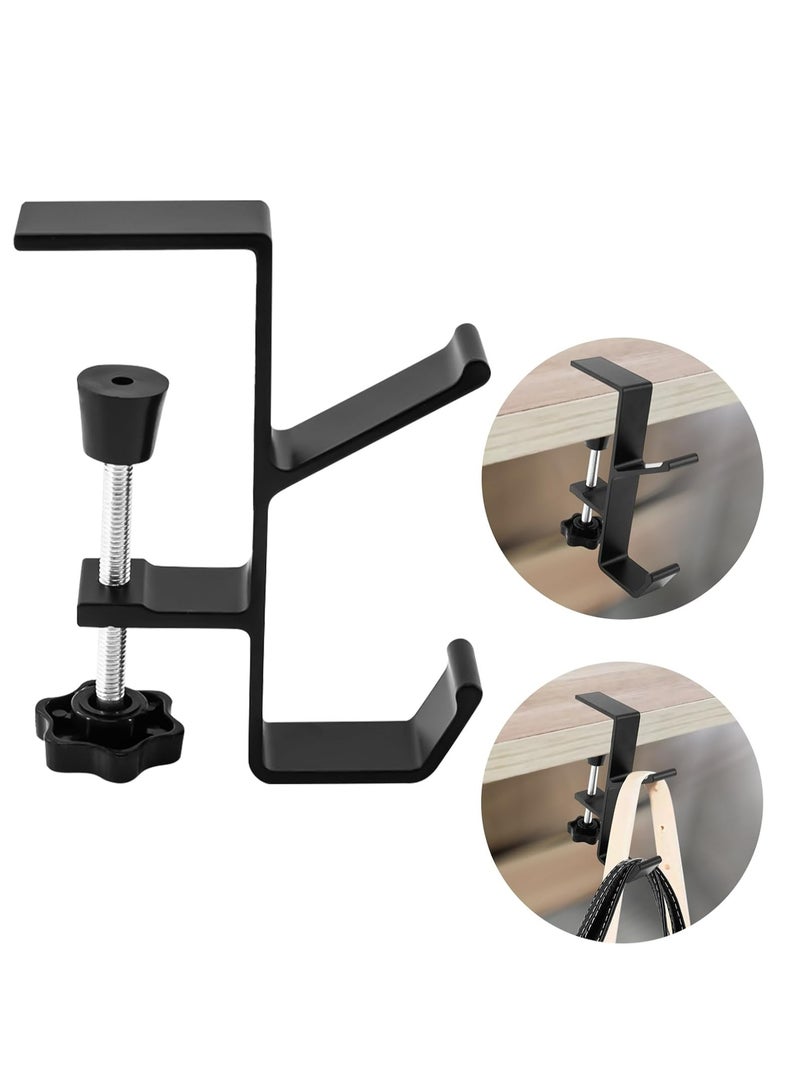 Loquat Desk Mount Bag Holder Hook Clamp, Portable Desk Mount Headphones Holder for Reduce Desk Clutter Table Desk Table Hanging Storage - Image 1
