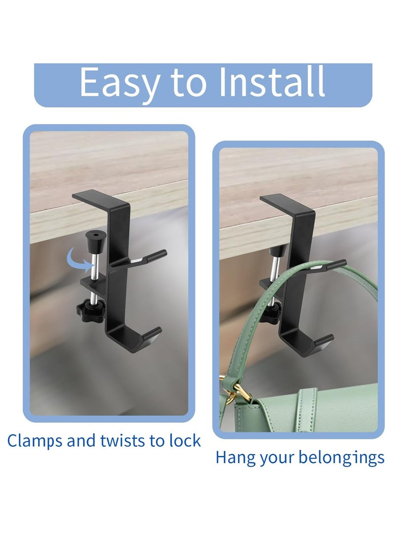 Loquat Desk Mount Bag Holder Hook Clamp, Portable Desk Mount Headphones Holder for Reduce Desk Clutter Table Desk Table Hanging Storage - Image 5