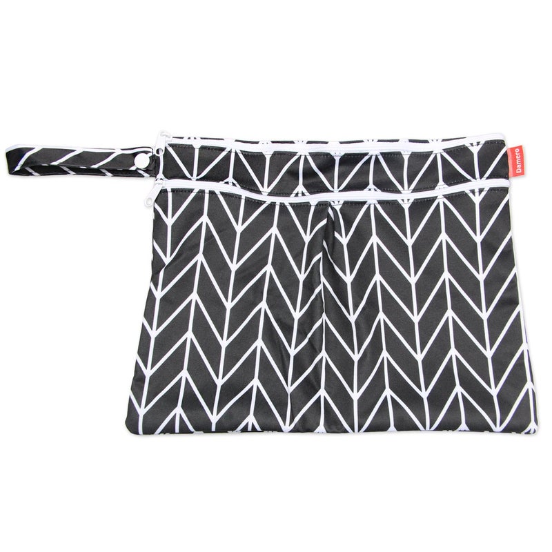 Damero 3pcs Travel Wet and Dry Bag with Handle for Cloth Diaper, Pumping Parts, Clothes, Swimsuit and More, Easy to Grab and Go, Black Arrows - Image 3