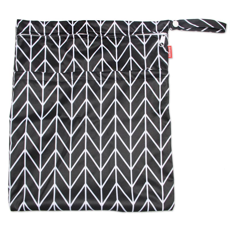Damero 3pcs Travel Wet and Dry Bag with Handle for Cloth Diaper, Pumping Parts, Clothes, Swimsuit and More, Easy to Grab and Go, Black Arrows - Image 2