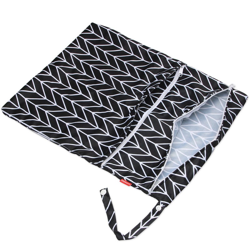 Damero 3pcs Travel Wet and Dry Bag with Handle for Cloth Diaper, Pumping Parts, Clothes, Swimsuit and More, Easy to Grab and Go, Black Arrows - Image 4