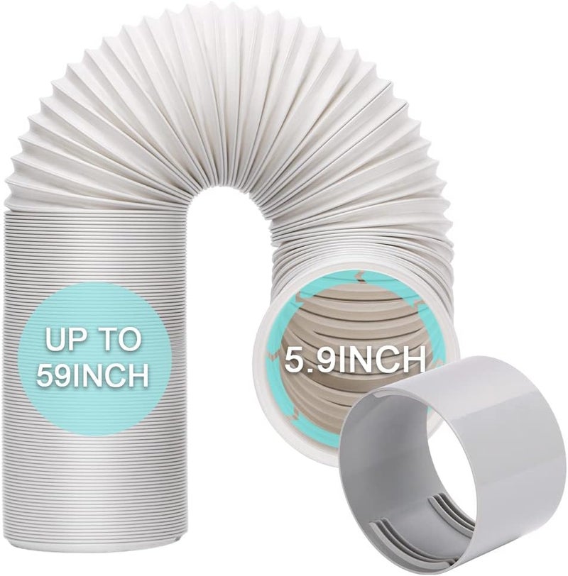 HOXHA Portable Air Conditioner Hose with Coupler - 5.9 Inch Diameter, 59 Inch Length, Anti-Clockwise Thread - Image 1