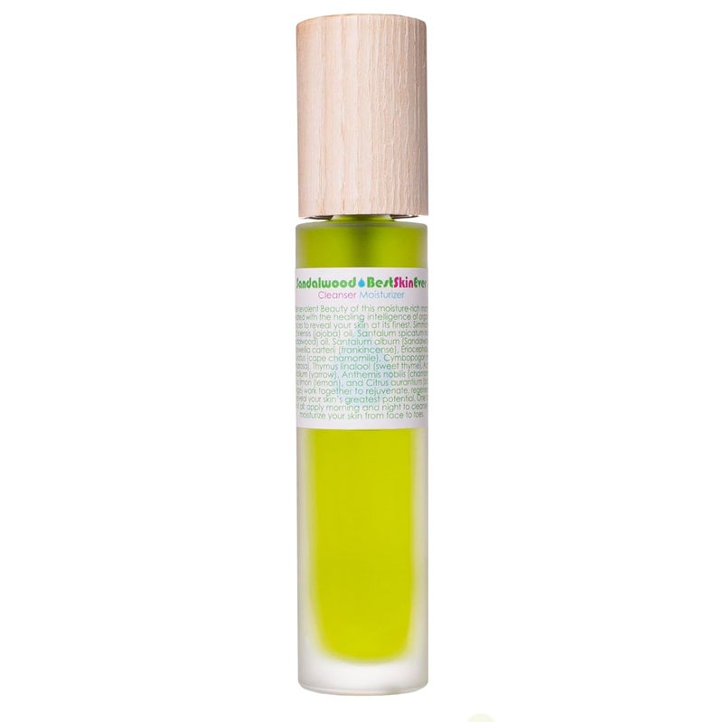 LIVING LIBATIONS - Organic Best Skin Ever All-In-One Facial Cleanser, Exfoliator + Moisturizer | Natural, Wildcrafted, Vegan Clean Beauty (Sandalwood)