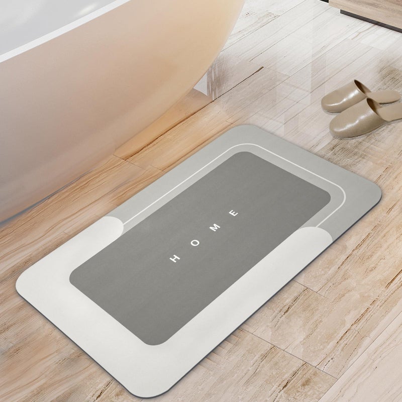 Housego Absorbent Bath Mat Magic Rug, Quick Drying Mat Magic Bath Mat Non-Slip Floor Rug Rubber Backed for Bathroom Kitchen Shower Sink, Water Absorbent (1PC, 15.7''x23.6'', Beige) - Image 1