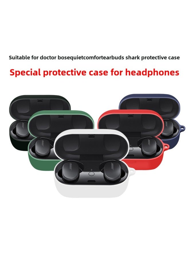 Generic - Bose QuietComfort Earbuds Protective Case Large Shark Bluetooth Silicone Soft Shell Pure Color IP Style Injection Molding-Color:Midnight Blue-Model:QuietComfort - Image 1