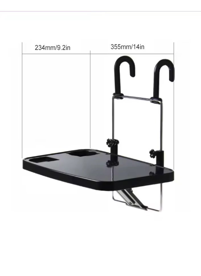 Halamine Rear Seat Headrest Tray for Eating Food, Drinking and Writing Laptop Documents Black Car Table Top  - Image 2