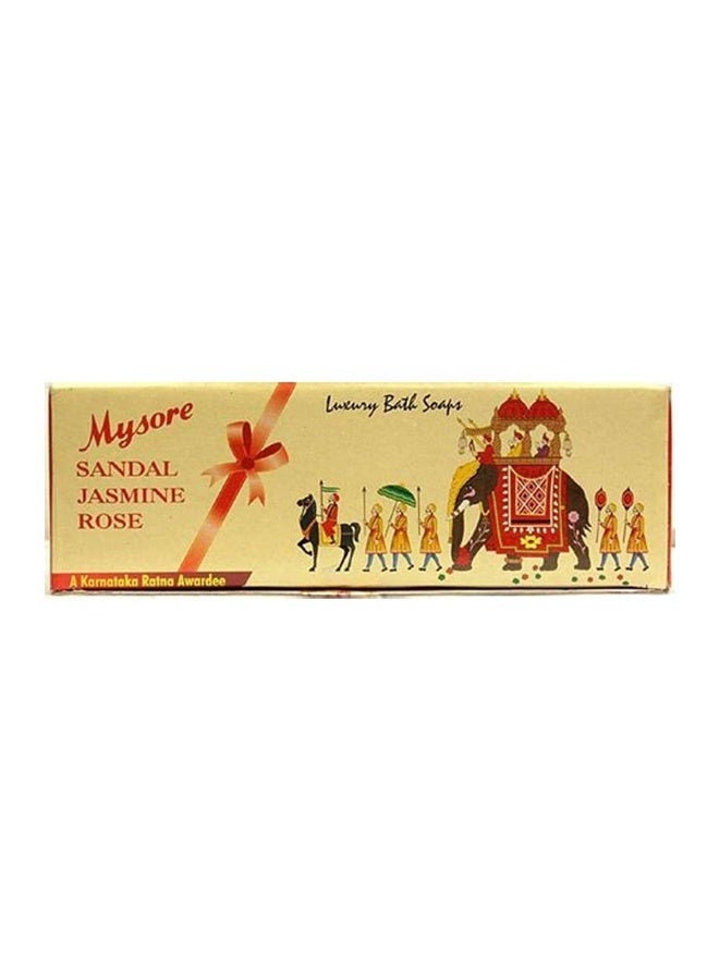 Mysore Sandal Jasmine, Sandal & Rose Bathing Soap 450g (150g x Pack of 3) | Floral Fragrance | Sandalwood | Moisturising - Image 3