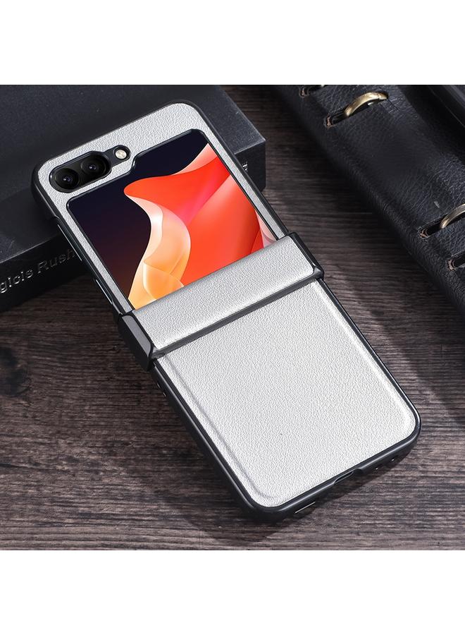 اس-توب جراب لهاتف Samsung Galaxy Z Flip5، جراب هاتف قابل للطي بثلاث مراحل مصنوع من الجلد - Image 1