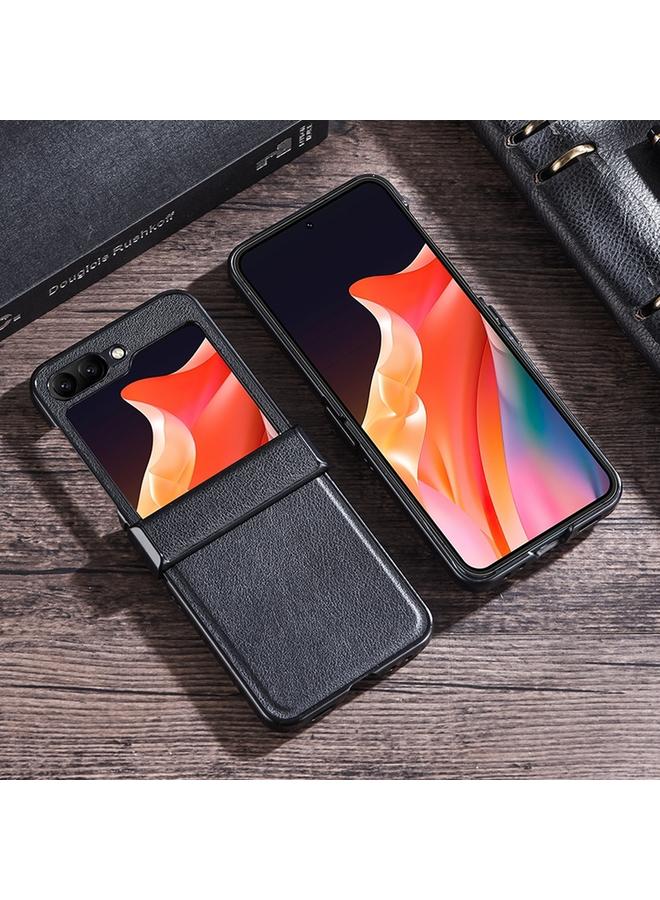 اس-توب جراب لهاتف Samsung Galaxy Z Flip5، جراب هاتف قابل للطي بثلاث مراحل مصنوع من الجلد - Image 3