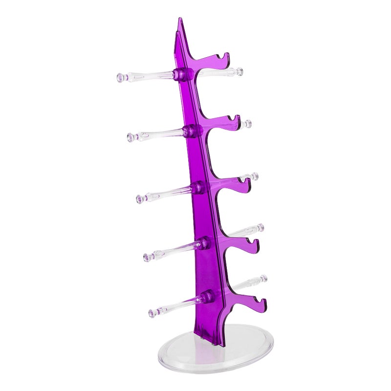 5Pairs Plastic Sunglass Display Rack Purple Space Saving Eyewear Holder Stand for Storage Use - Image 5