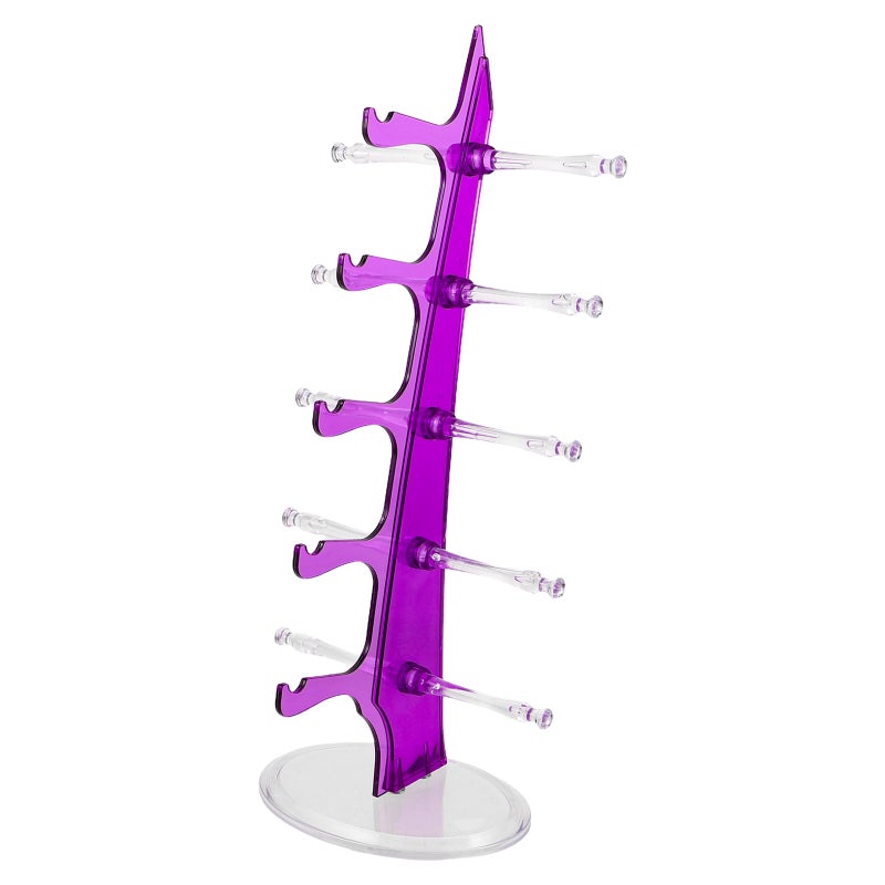 5Pairs Plastic Sunglass Display Rack Purple Space Saving Eyewear Holder Stand for Storage Use - Image 1