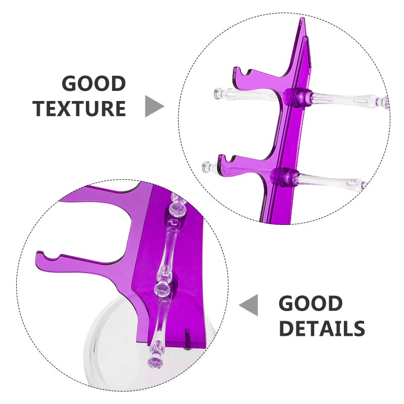 5Pairs Plastic Sunglass Display Rack Purple Space Saving Eyewear Holder Stand for Storage Use - Image 3
