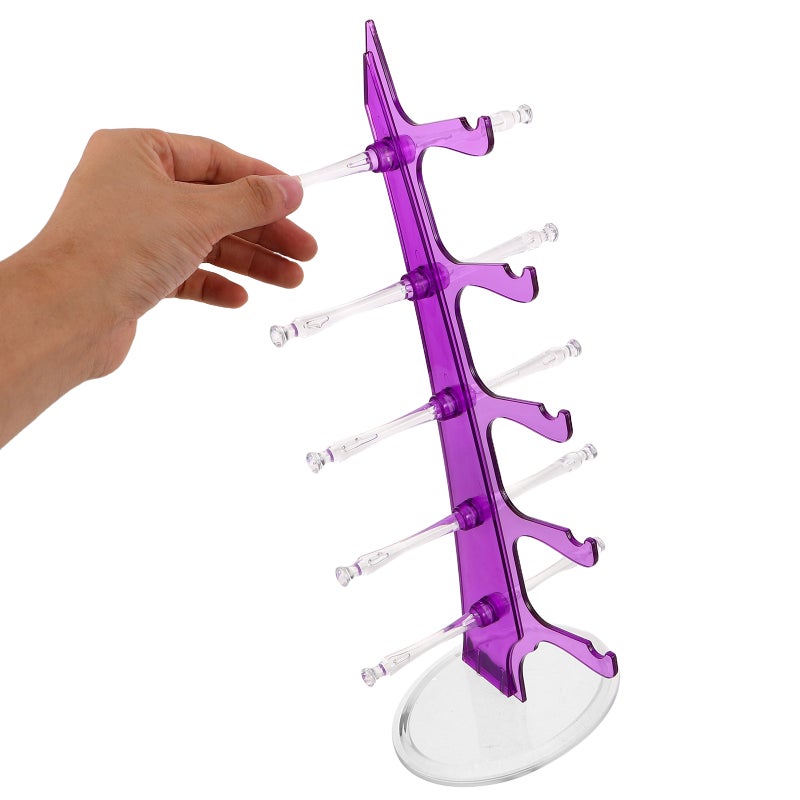 5Pairs Plastic Sunglass Display Rack Purple Space Saving Eyewear Holder Stand for Storage Use - Image 4
