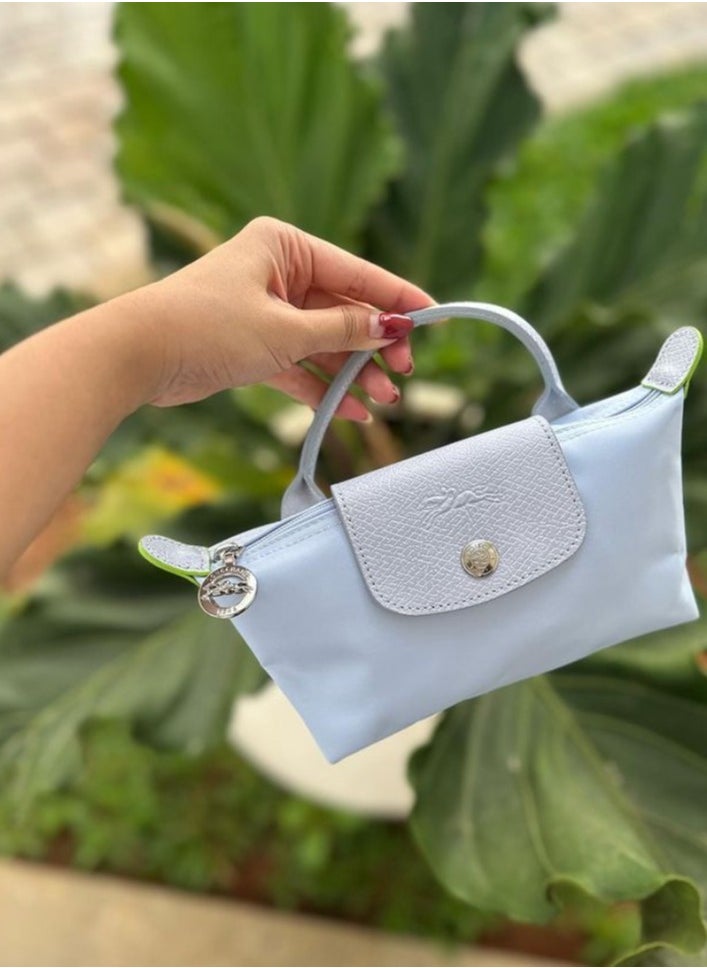 Longchamp women's handbag, shoulder bag, light blue mini bag  - Image 4