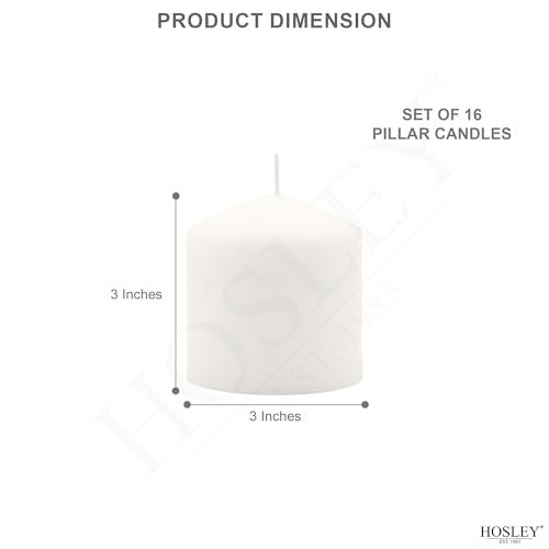 Hosley Set of 4, Hand-Poured White Unscented Candle 3 Inch High, Long Lasting Burning, up to 40 Hours Burn Time, Perfect for Décor, Weddings, Christmas Décor, Dinner Table. - Image 3