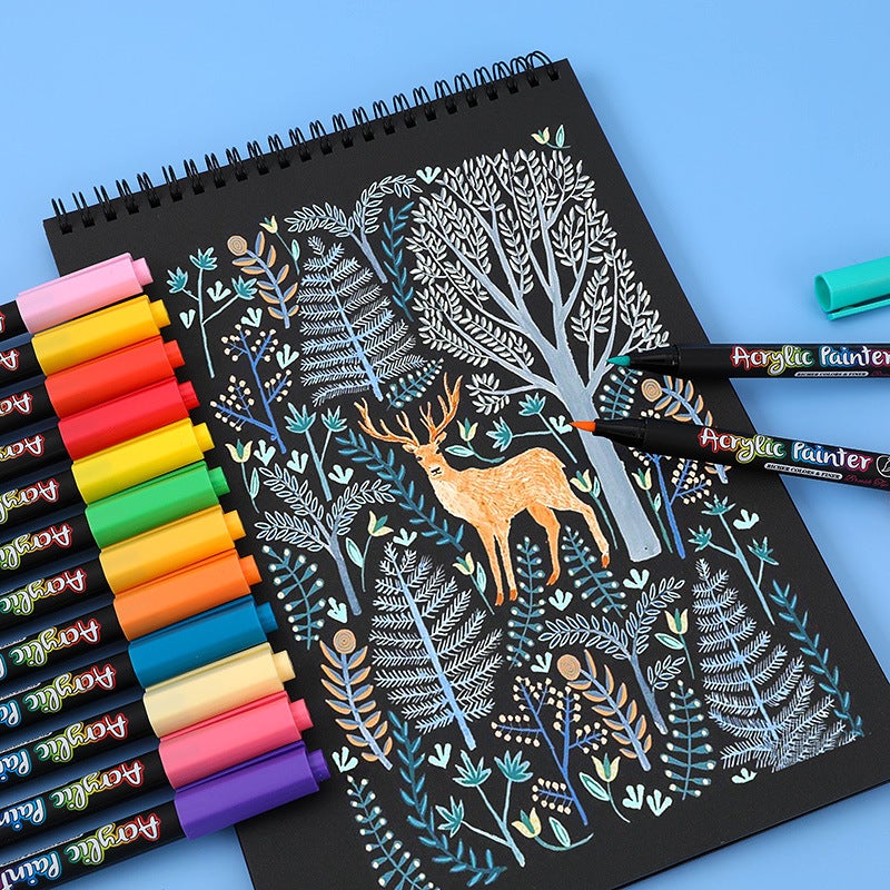 Guangna 7100 Soft Head Acrylic Water-Based Marker Color Hand-Painted Stone Painting Graffiti Pen Children'S 36-Color Set - Image 4