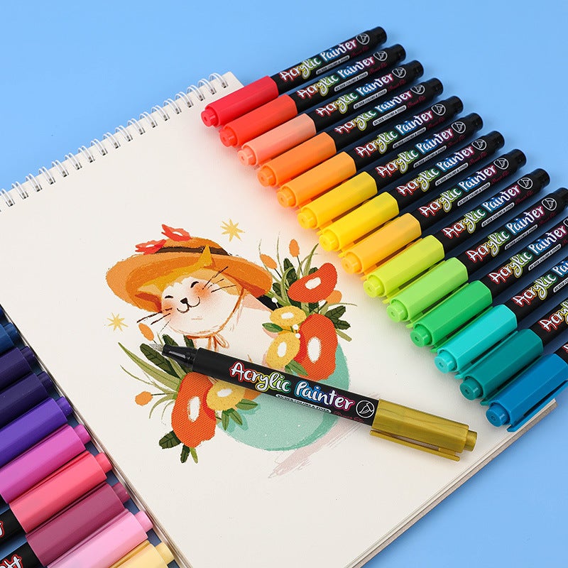 Guangna 7100 Soft Head Acrylic Water-Based Marker Color Hand-Painted Stone Painting Graffiti Pen Children'S 36-Color Set - Image 3