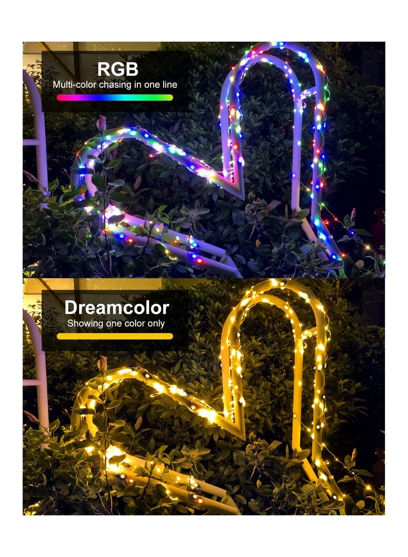 200 LEDs Outdoor Rope Lights , IP65 Waterproof 20m Fairy Strip Lights with Remote 21 Modes Rope Lights -Warm White  Multicolor - Image 4