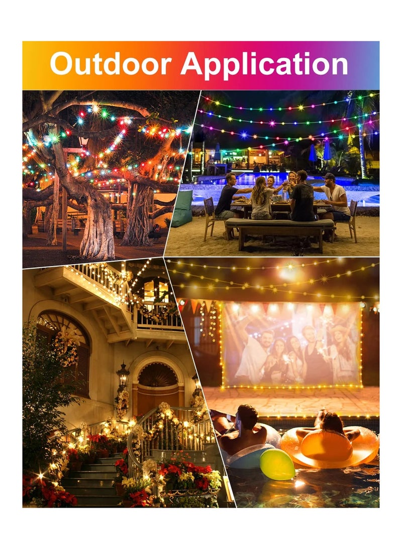 200 LEDs Outdoor Rope Lights , IP65 Waterproof 20m Fairy Strip Lights with Remote 21 Modes Rope Lights -Warm White  Multicolor - Image 3