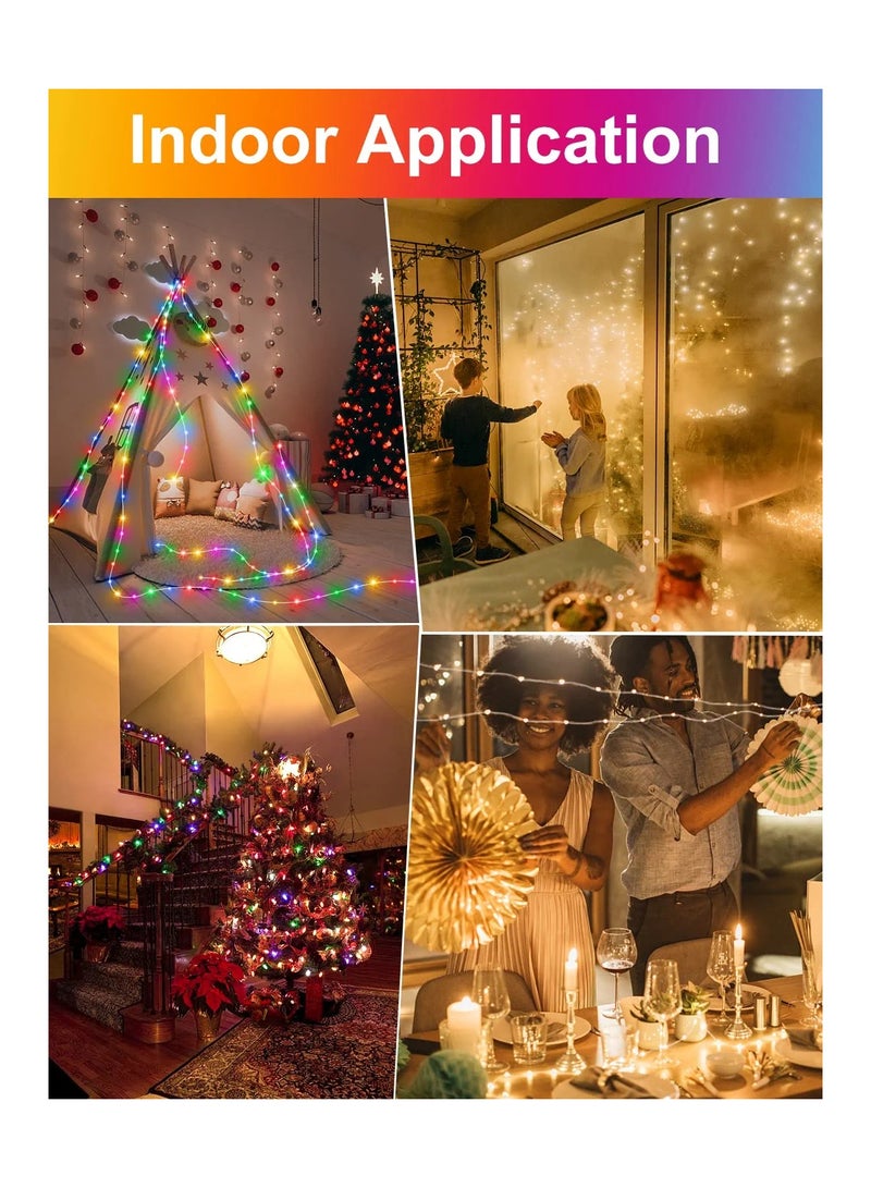 200 LEDs Outdoor Rope Lights , IP65 Waterproof 20m Fairy Strip Lights with Remote 21 Modes Rope Lights -Warm White  Multicolor - Image 2