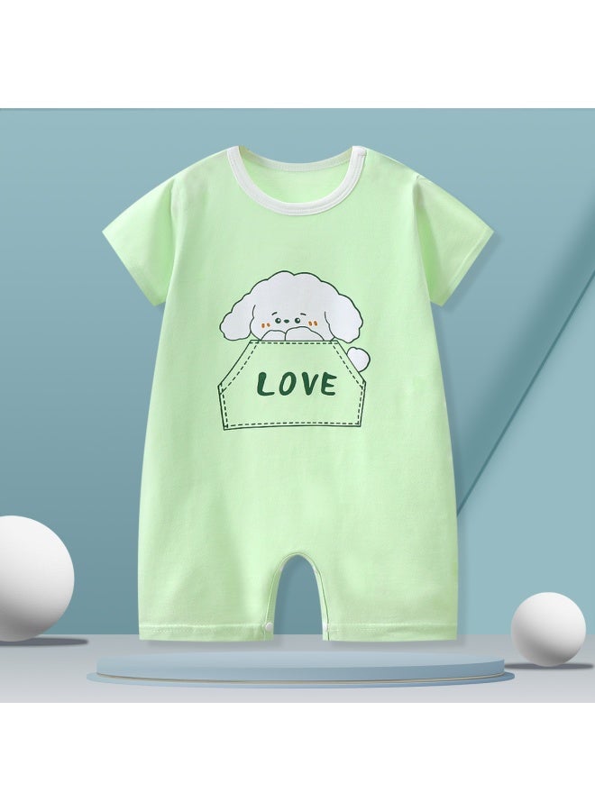 Summer Baby Jompsuit Thin Men's Treasure Clothes Cartoon Newborn Short-sleeved Climbing Clothes Baby Women's Treasure Pajamas