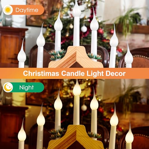 Meonum 12 Pcs Silicone Dipped Candle Light Bulbs, LED Silicone Candle Bulbs, 0.7 Watts Chandelier Light, C7 Lamps, E12 120V White Soft Coating Lighting for Window Candelabra, Chandelier (Gold Glow) - Image 3