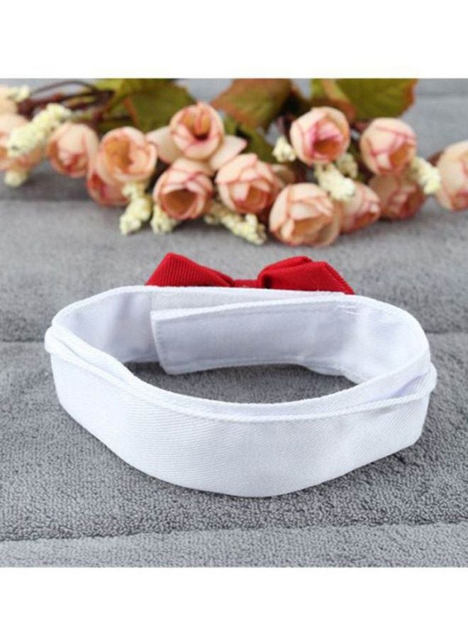 Cool Baby Adjustable Pet Collar With Bow White/Red - Image 2