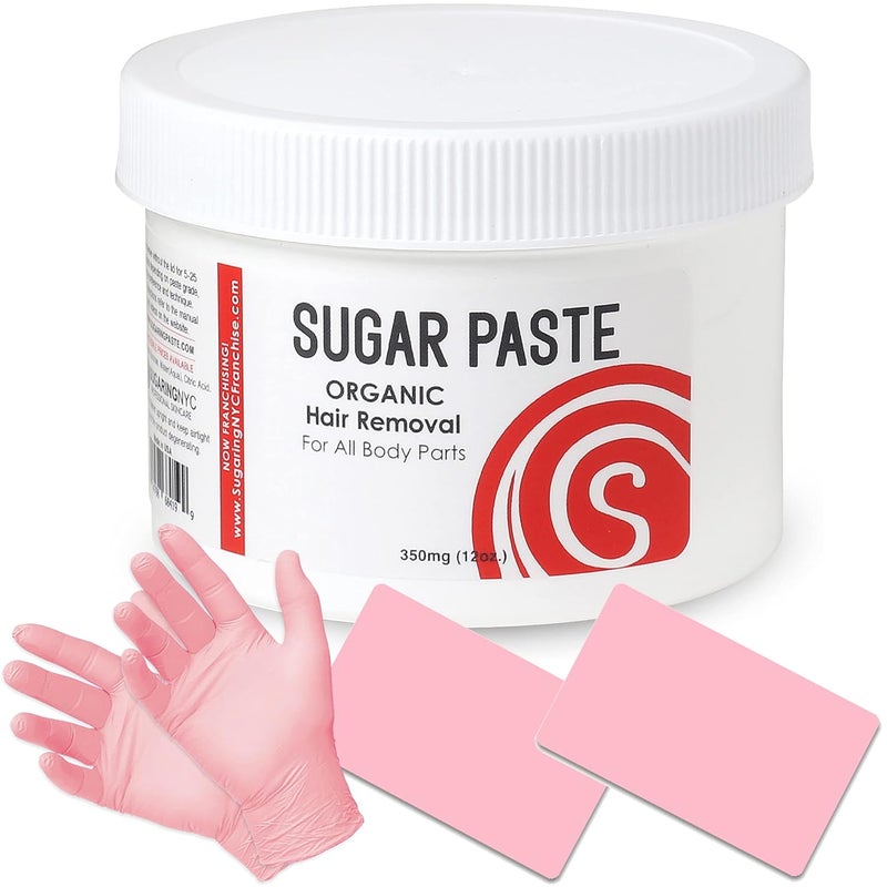 Sugaring NYC Sugaring Paste Package  12oz Sugaring Paste for sensetive skin and set of Gloves and Two Plastic Applicators 