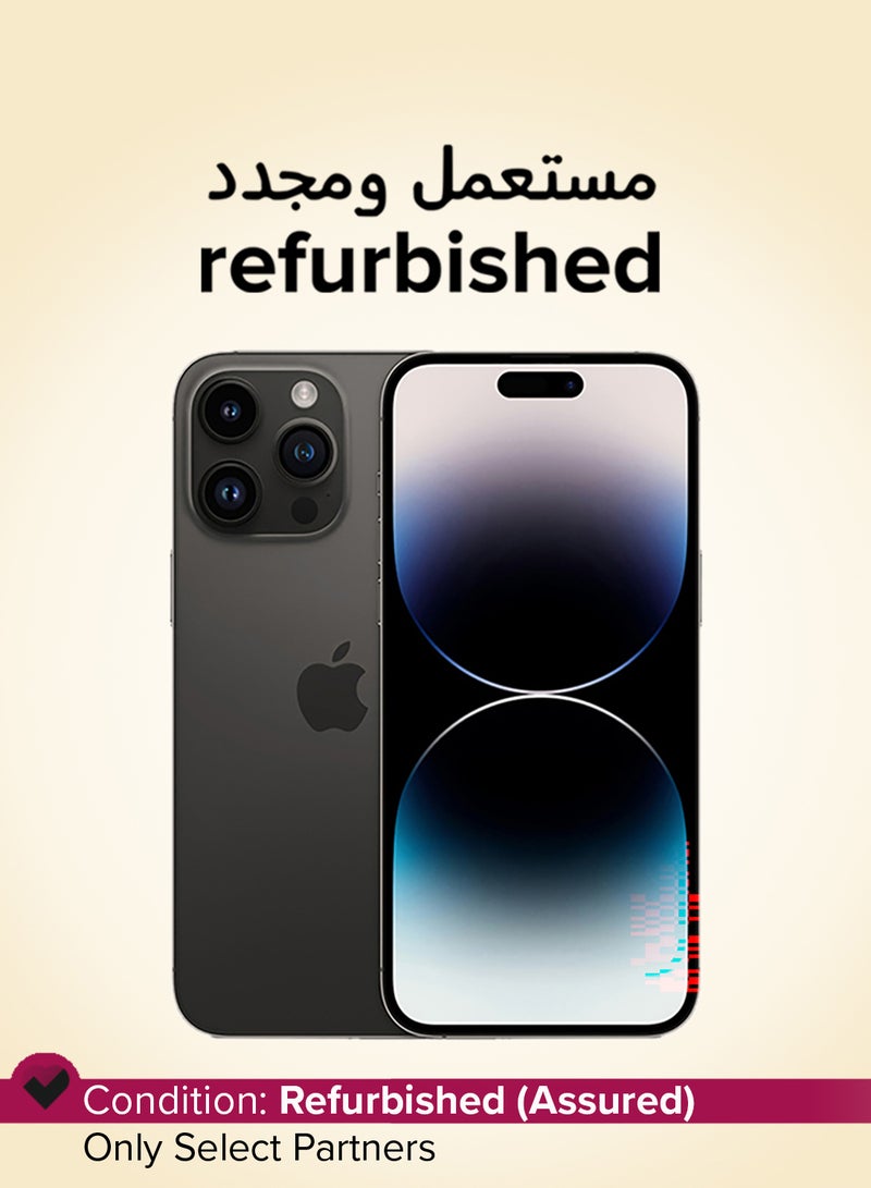 ابل  Refurbished - iPhone 14 Pro 256GB Space Black 5G With FaceTime - USA Version (e-SIM only) - Image 1