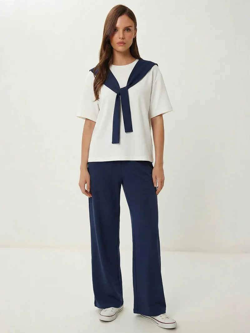 السعادة في إسطنبول ISTANBUL Color Blocked Crew Neck Two-Piece Co-ord Set