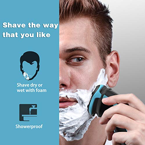 MAX-T Electric Shaver for Men, Cordless Electric Razor with Travel Case, Wet & Dry Use Men's Razor with Pop-Up Trimmer, 3D Rechargeable IPX7 Waterproof Rotary Shaver - Image 5