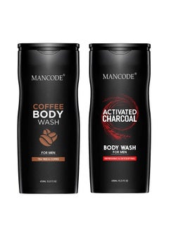 MAN CODE Mancode Body Wash For Men Refreshing & Detoxifies Oil Free Skin Body Wash Gel For Men Size One Bottle 450Ml (Activated Charcoal And Coffee Body Wash Gel Pack Of 2)  - Image 2