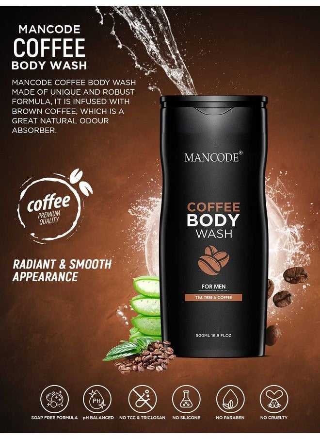 MAN CODE - Mancode Body Wash For Men Refreshing & Detoxifies Oil Free Skin Body Wash Gel For Men Size One Bottle 450Ml (Activated Charcoal And Coffee Body Wash Gel Pack Of 2) - Image 1