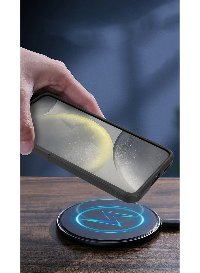 SanHu for Samsung Galaxy A17 4G/5G Case Cover, Heavy Duty 4D Striped Pattern Sensory Soft Silicone Full Portection Shockproof Phone Case for Samsung Galaxy A17 4G/5G, Black - Image 3