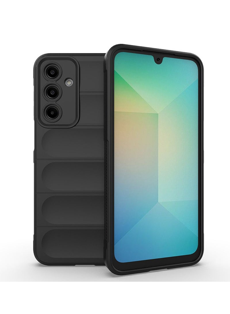 SanHu for Samsung Galaxy A17 4G/5G Case Cover, Heavy Duty 4D Striped Pattern Sensory Soft Silicone Full Portection Shockproof Phone Case for Samsung Galaxy A17 4G/5G, Black - Image 1